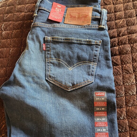 LEVI'S 511 Jeans - W34xL30 - Med Blue BRAND NEW - Picture 1 of 4